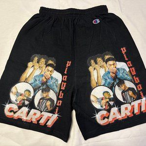 Champion Playboi Carti KYC Vintage Black Shorts Size Small New Unworn